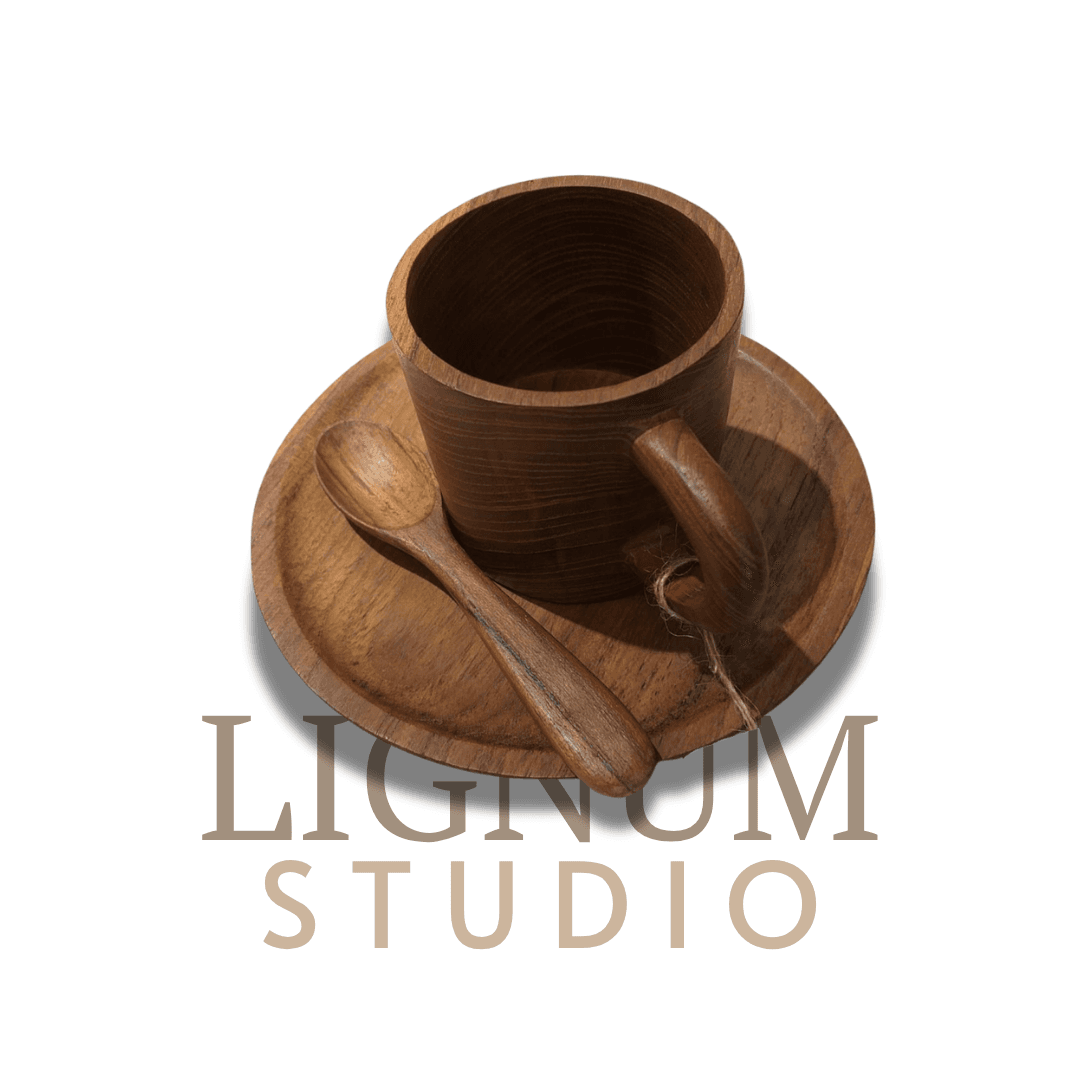 Set Cangkir Kayu Jati Premium